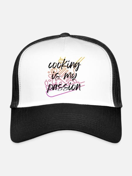 La cuisine est ma passion! - Casquette trucker  - blanc/noir - Devant