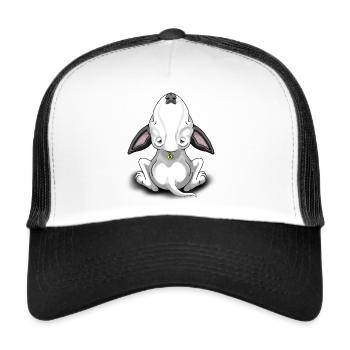 Black Ears Bullterrier - Trucker Cap - Weiß/Schwarz - Vorne