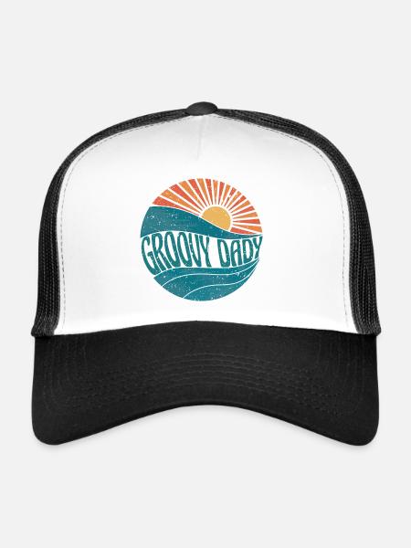 Vintage Retro Groovy Dady - Trucker Cap - white/black - Front