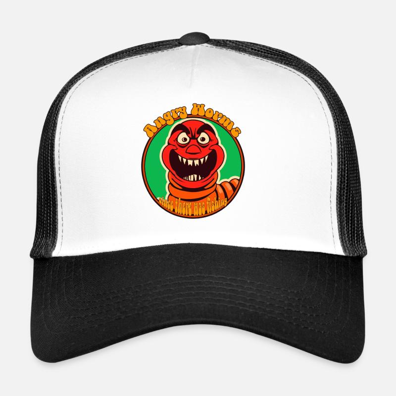 Angry Worm - Trucker Cap - white/black