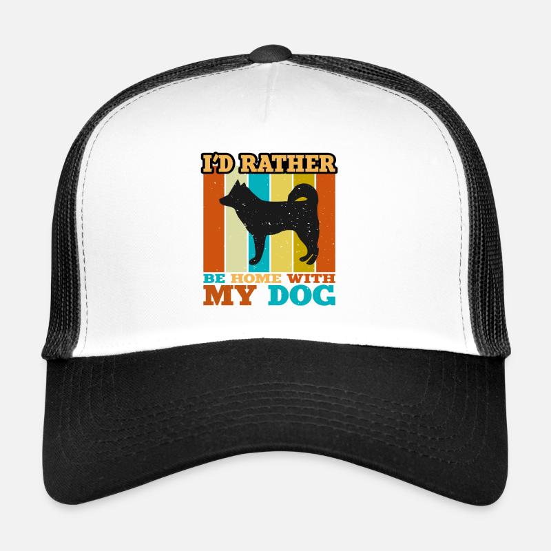 Alaskan Klee Kai Dog Lover Silhouette Retro Sunset Trucker Cap