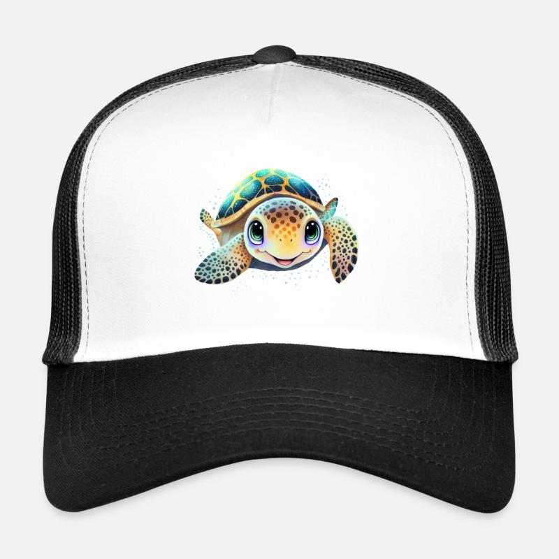 Tortue - Casquette trucker  - blanc/noir