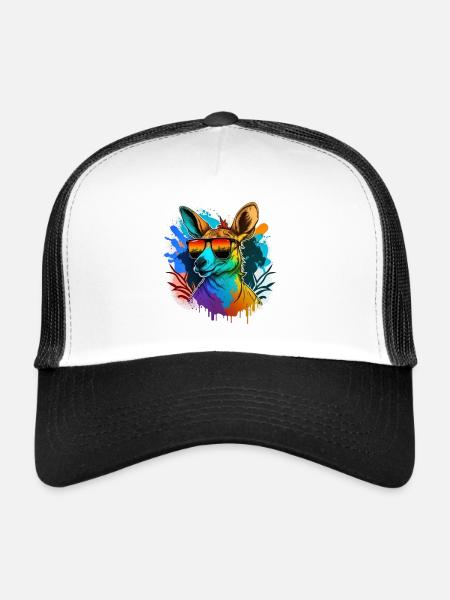 Chemise kangourou - Casquette trucker  - blanc/noir - Devant