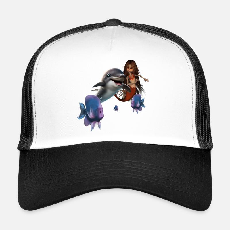 Sirène mignonne et dauphin drôle Casquette trucker 