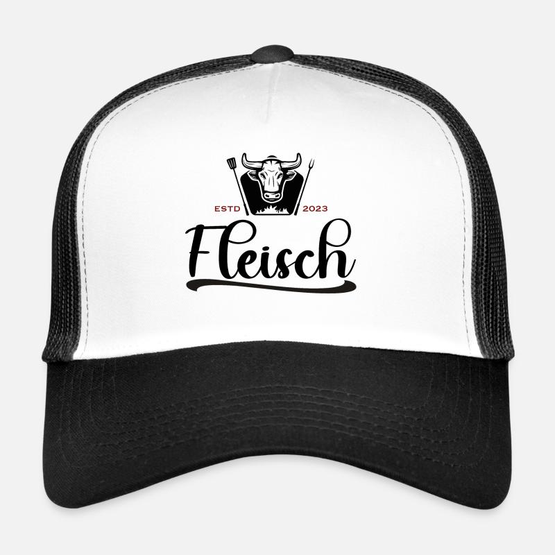 Fleisch Logo mit Stier weiß Trucker Cap