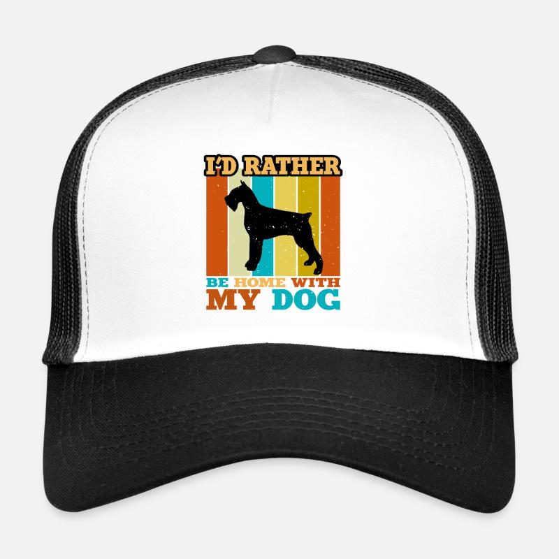 Schnauzer Géant Chien Amour Silhouette Vintage Coucher de Soleil Casquette trucker 
