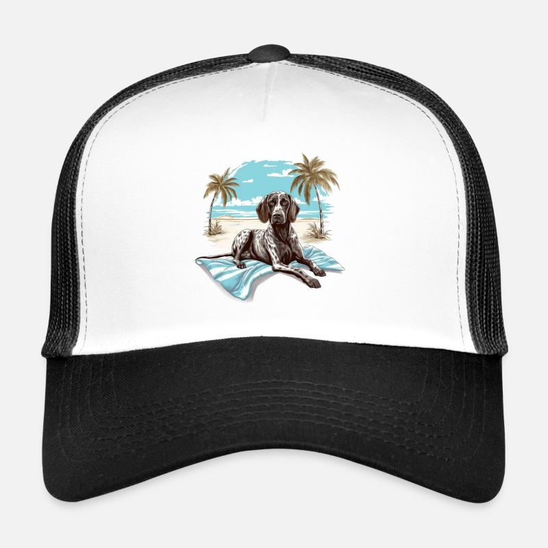 German shorthair pointer at the beach Trucker Cap