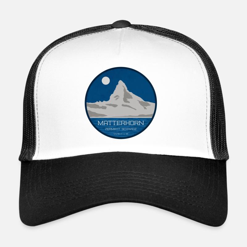 Graphique du Cervin Zermatt avec altitude Casquette trucker 