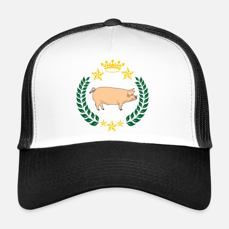 Cochon taché dans une couronne de laurier Casquette trucker 