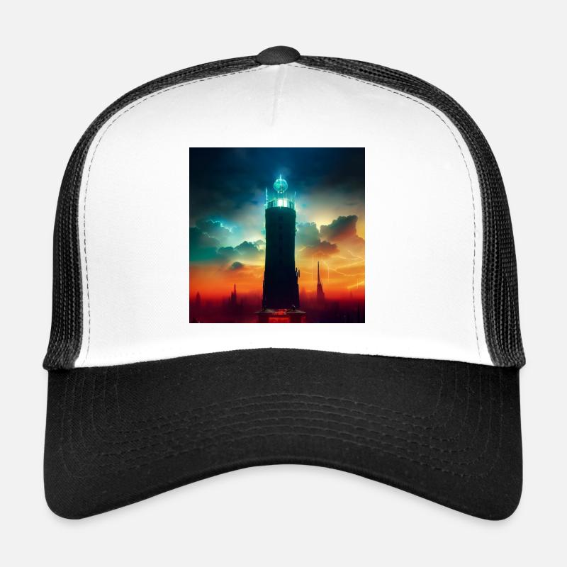La tour - Casquette trucker  - blanc/noir
