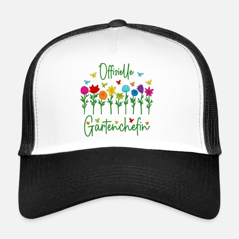 Garten Chefin Gartenarbeit Offizielle Gartenchefin - Trucker Cap - Weiß/Schwarz