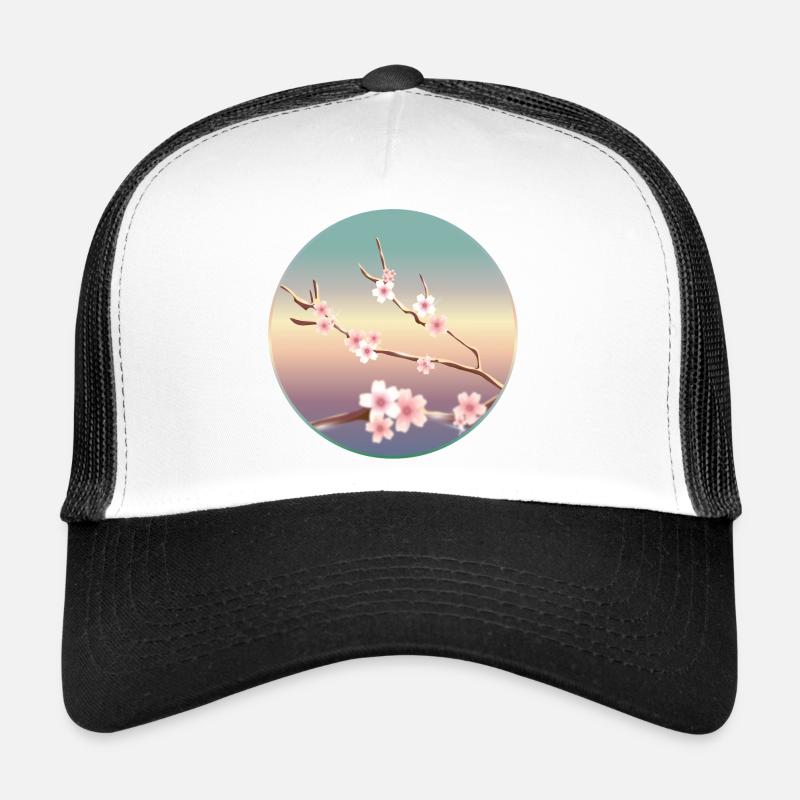 délicates fleurs de cerisier sur une branche au printemps Casquette trucker 