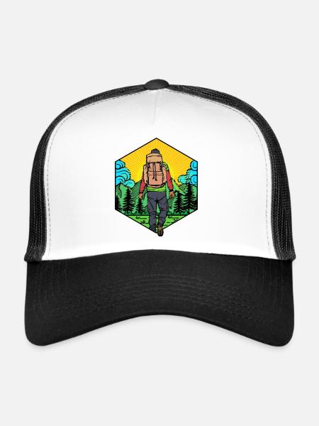 Randonnées Randonnées Alpinisme Randonnée en montagne - Casquette trucker  - blanc/noir - Devant