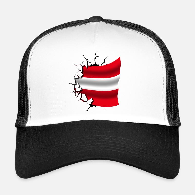 Drapeau de l’Autriche - Autriche - Drapeau Broken Design Casquette trucker 