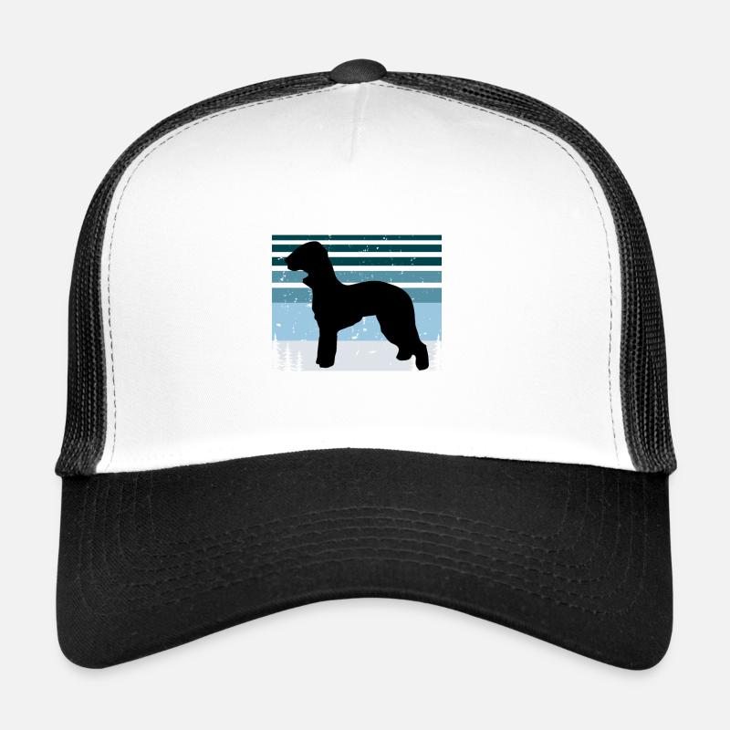 Bedlington Terrier Chien Silhouette Rétro Coucher de soleil Casquette trucker 