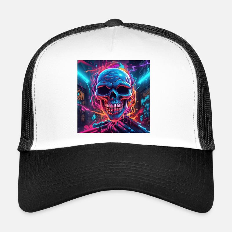 Elektro Skull Graffiti Trucker Cap