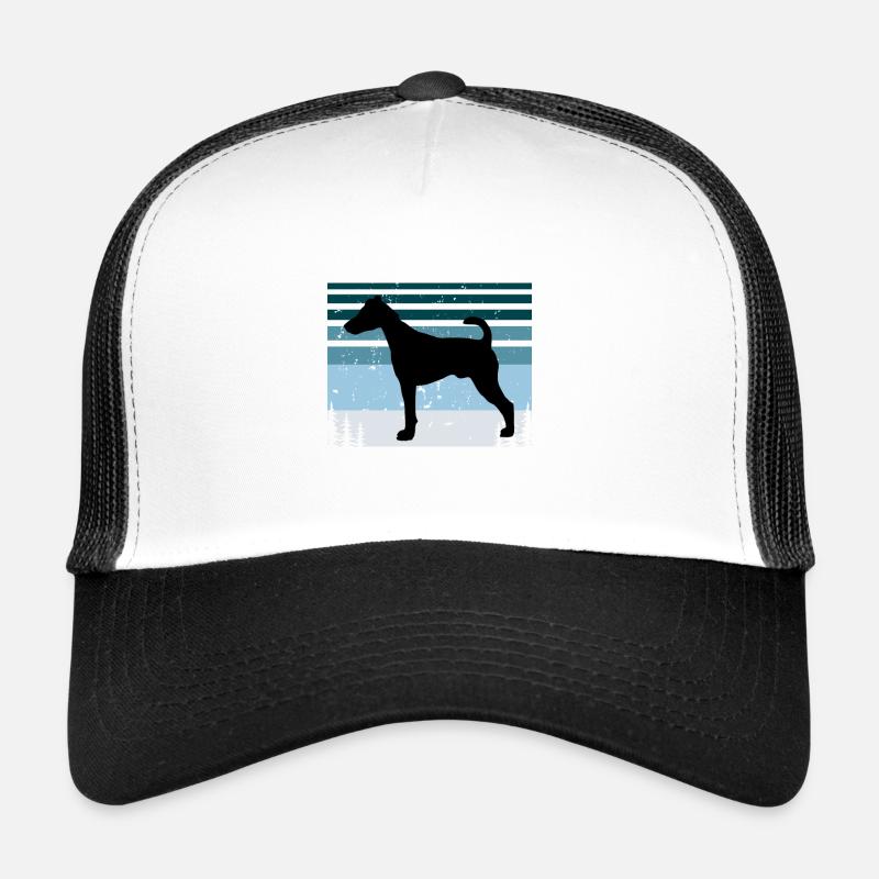 Fox Terrier Smooth Dog Silhouette Retro Sunset Casquette trucker 