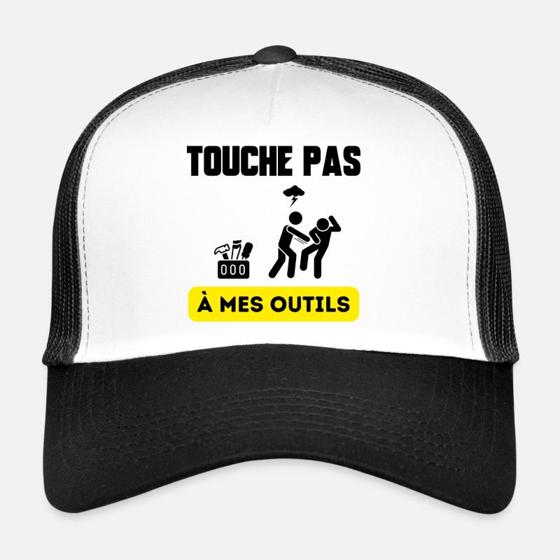 touche pas à mes outils - Casquette trucker  - blanc/noir