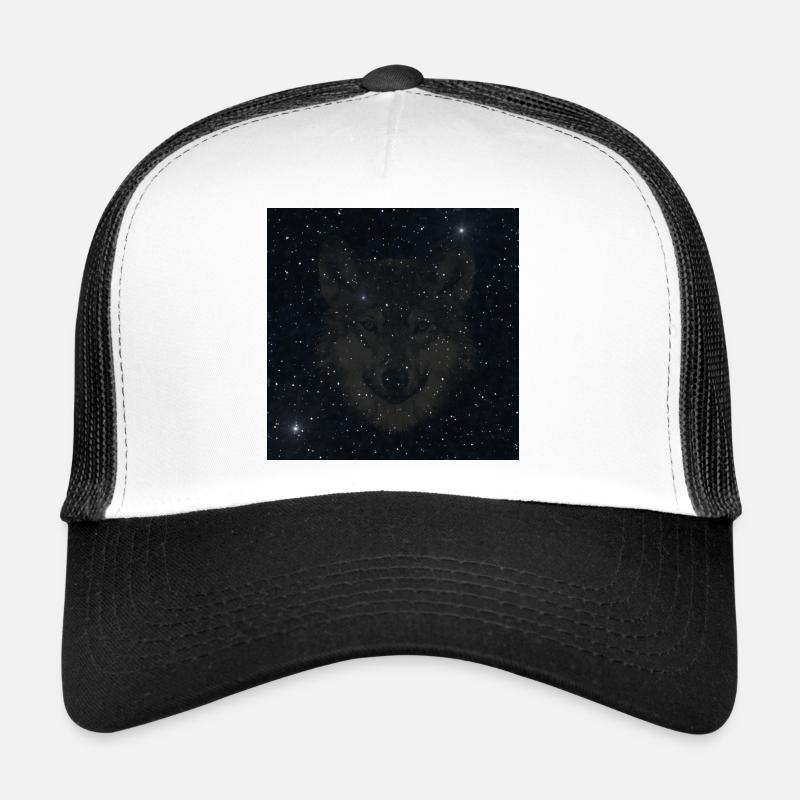originelle Wildtierdesigns, Wolfkopf nachtmuster Trucker Cap