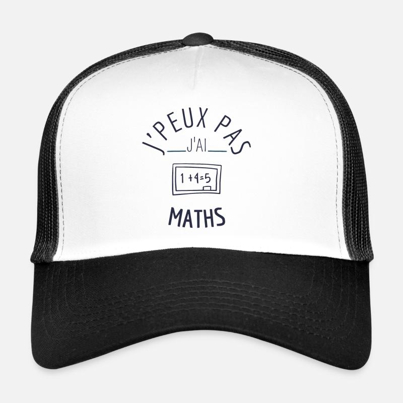 J peux pas j ai maths - Casquette trucker  - blanc/noir