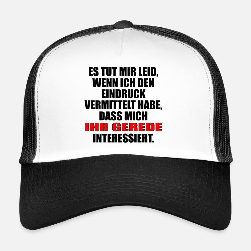 Kein Interesse - Trucker Cap - Weiß/Schwarz