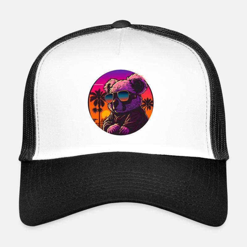 Synthwave Koala Sunset Casquette trucker 