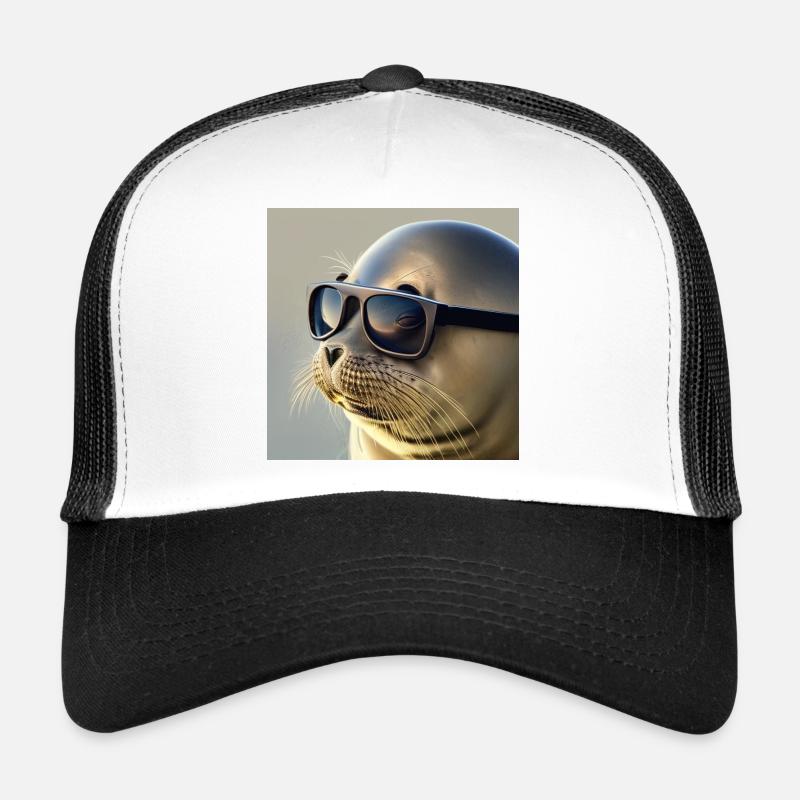 Scellé avec des lunettes de soleil Casquette trucker 