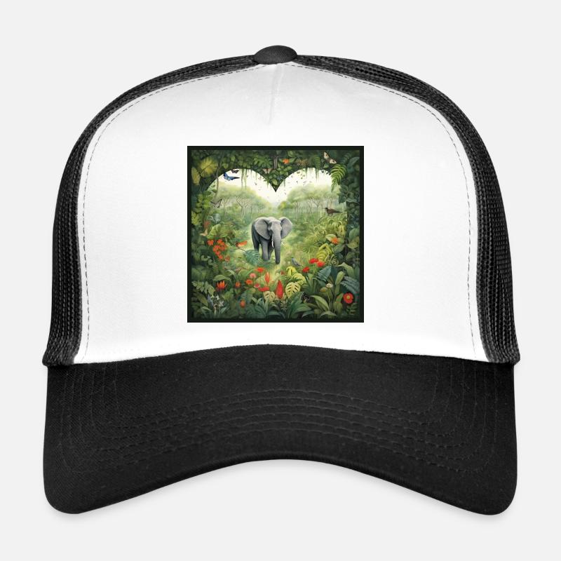 Amour d’éléphant - Casquette trucker - blanc/noir