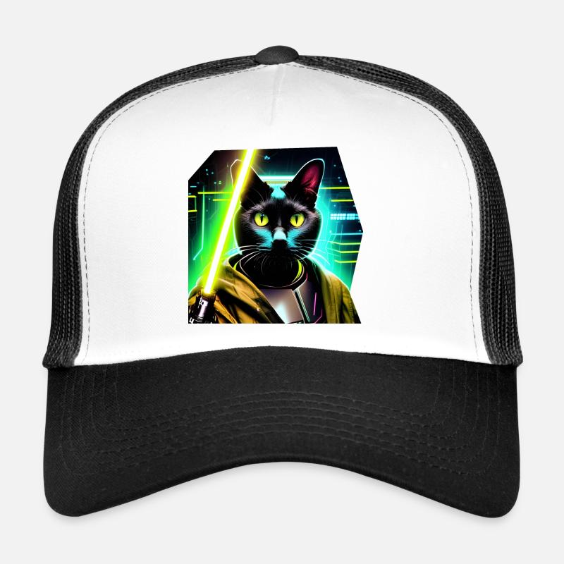 Cat with lightsaber Trucker Cap