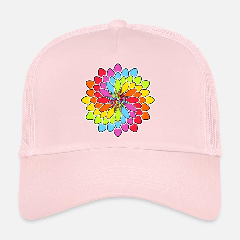 Fleur arc-en-ciel Casquette trucker 