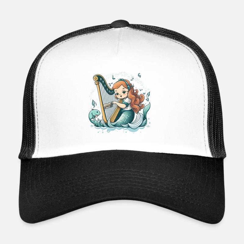 Die melodische Meerjungfrau - Trucker Cap - Weiß/Schwarz