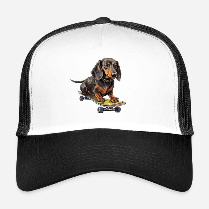 Aventure en skateboard teckel Casquette trucker 