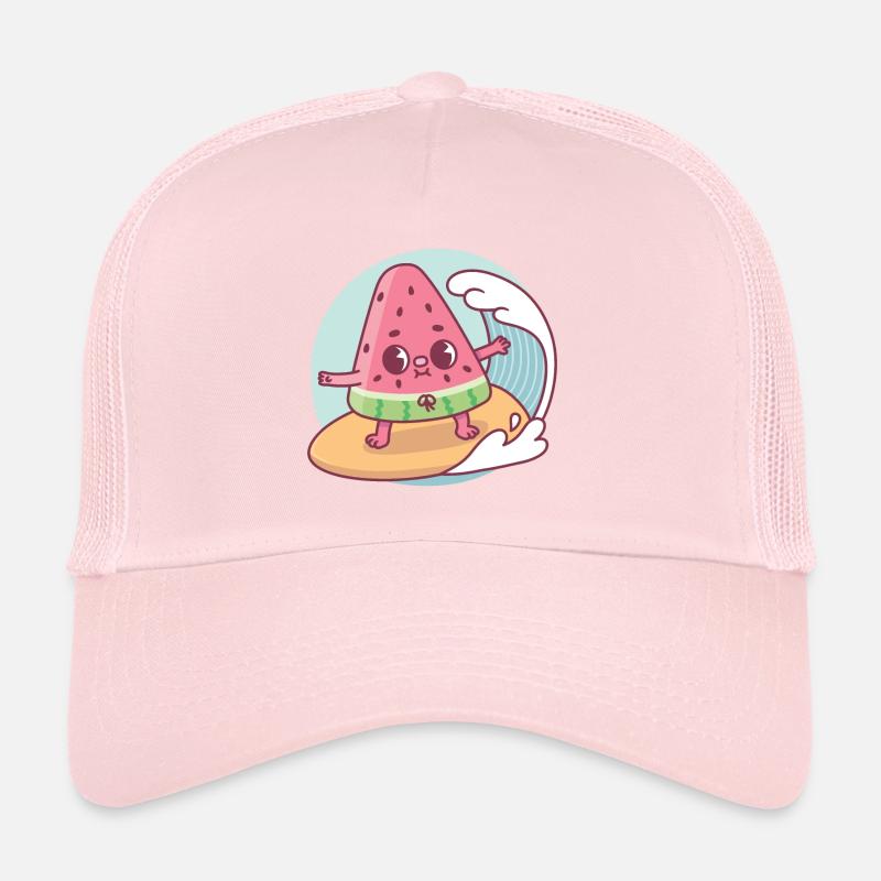 Mignon pastèque surfer sur les vagues drôle Casquette trucker 