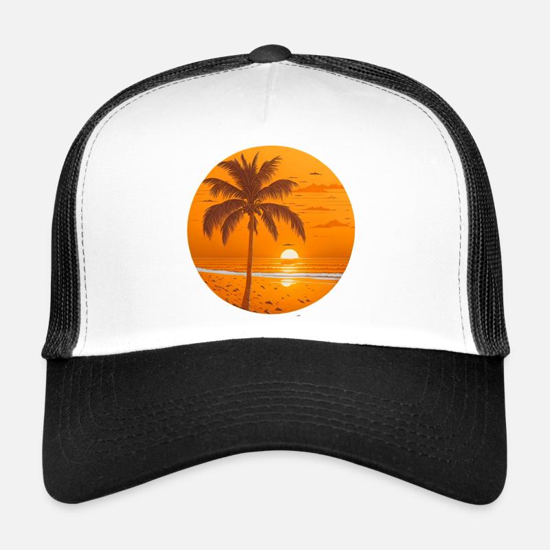 Coucher de soleil - Casquette trucker - blanc/noir