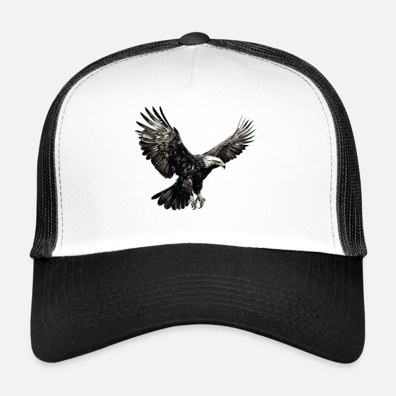 Adler im Landeanflug - Trucker Cap - Weiß/Schwarz