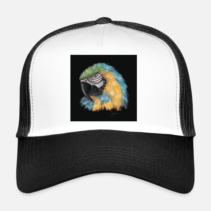 Farbiger Papagei mit aquarellartigem Stil Trucker Cap