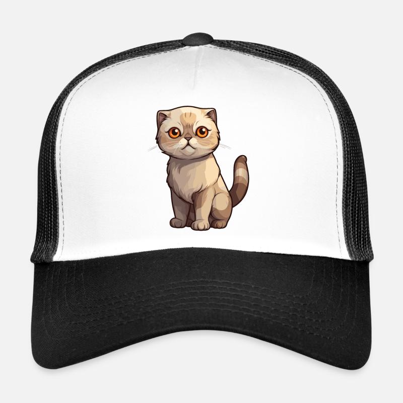 Chaton Scottish Fold de mauvaise humeur Casquette trucker 