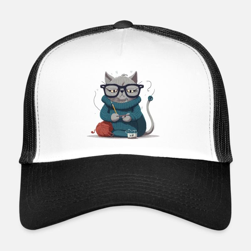 Strickende Katze Trucker Cap