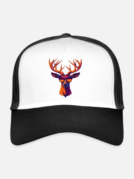Retro Deer Revolt - Trucker Cap - white/black