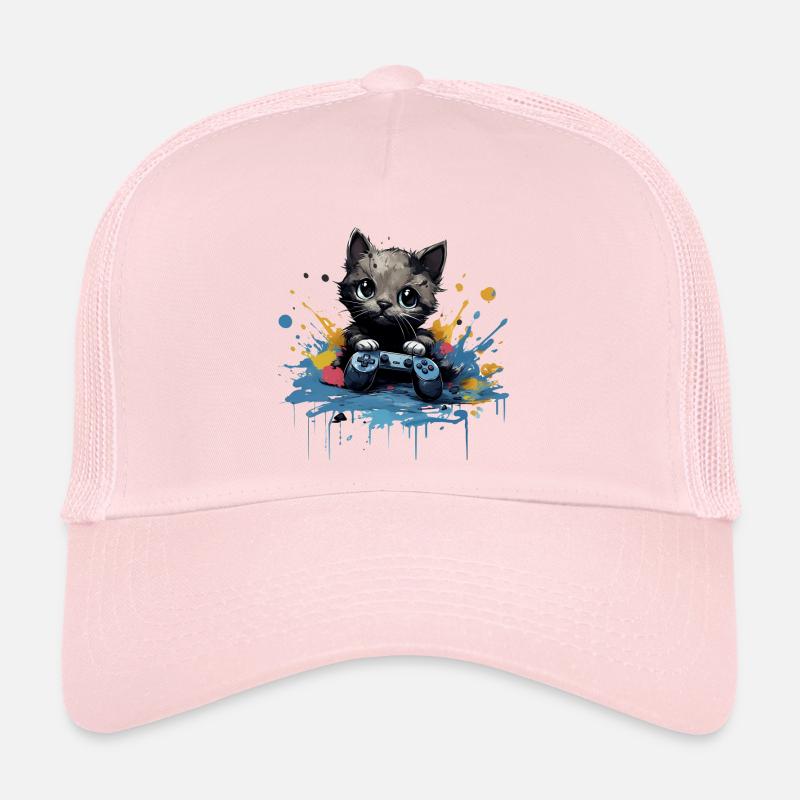 Design de jeu de chat mignon Casquette trucker 