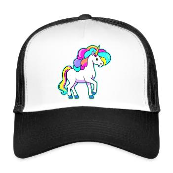 Colorful rainbow unicorn - Trucker Cap - white/black - Front
