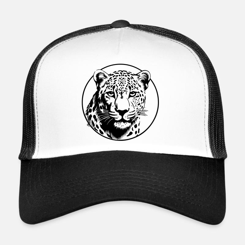 Leopard - Trucker Cap - Weiß/Schwarz