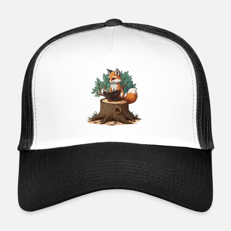 Renard livresque - Casquette trucker  - blanc/noir