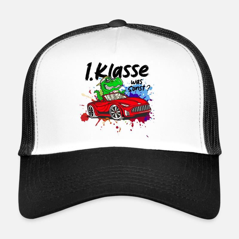Schulkind Einschulung 2026 1. Klasse Geschenk - Trucker Cap - Weiß/Schwarz