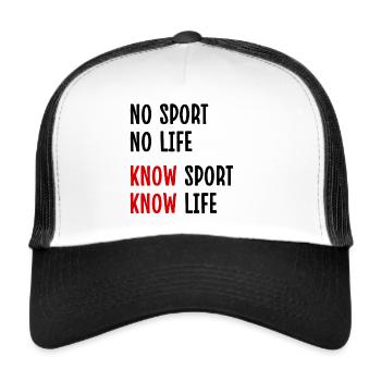 No sport no life know sport know life - Casquette trucker  - blanc/noir - Devant