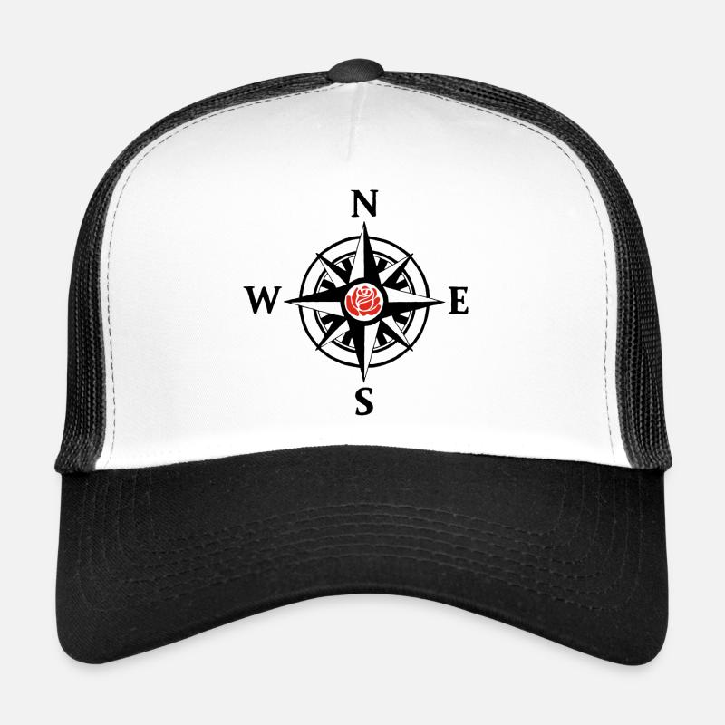 Natur- und Kompassrose (schwarz) Trucker Cap