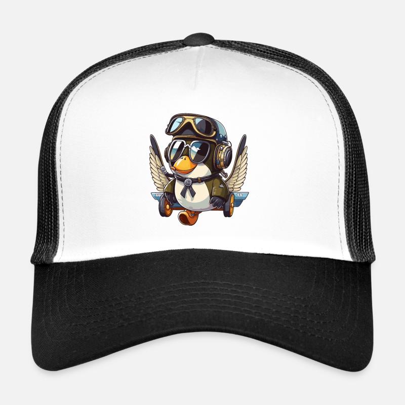 Pinguin-Pilot - Trucker Cap - Weiß/Schwarz