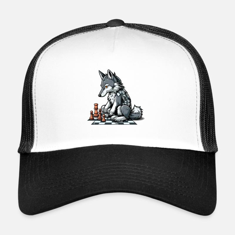 Stratège Wolf - Casquette trucker  - blanc/noir