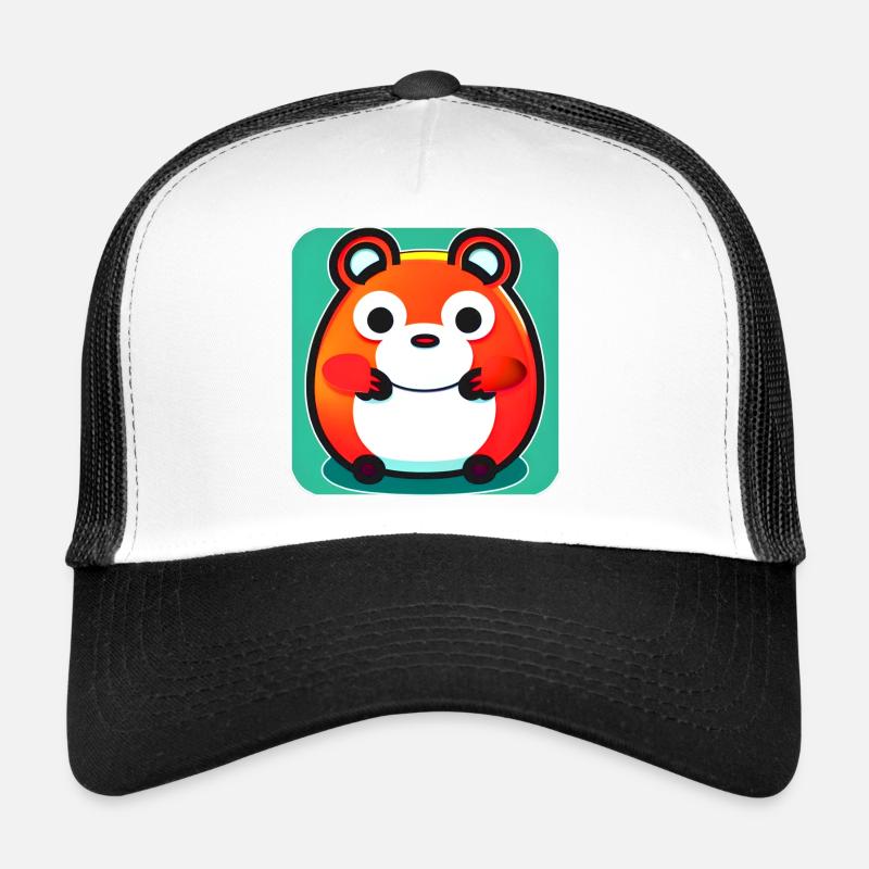 Niedlicher süßer dicker Hamster - Trucker Cap - Weiß/Schwarz