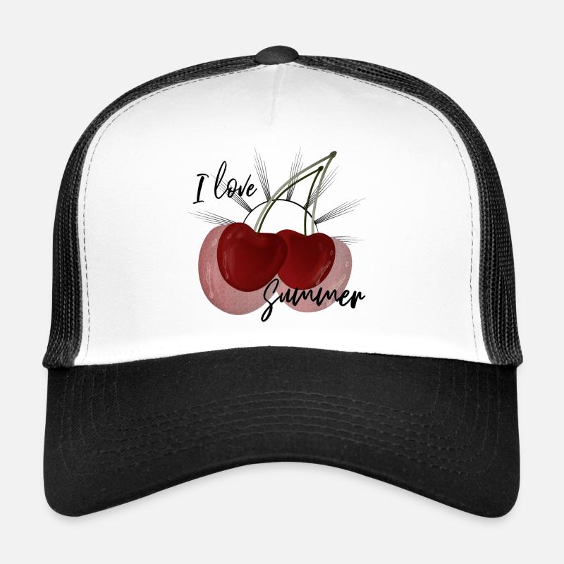 J’adore le design de cerise d’été mignon Casquette trucker 